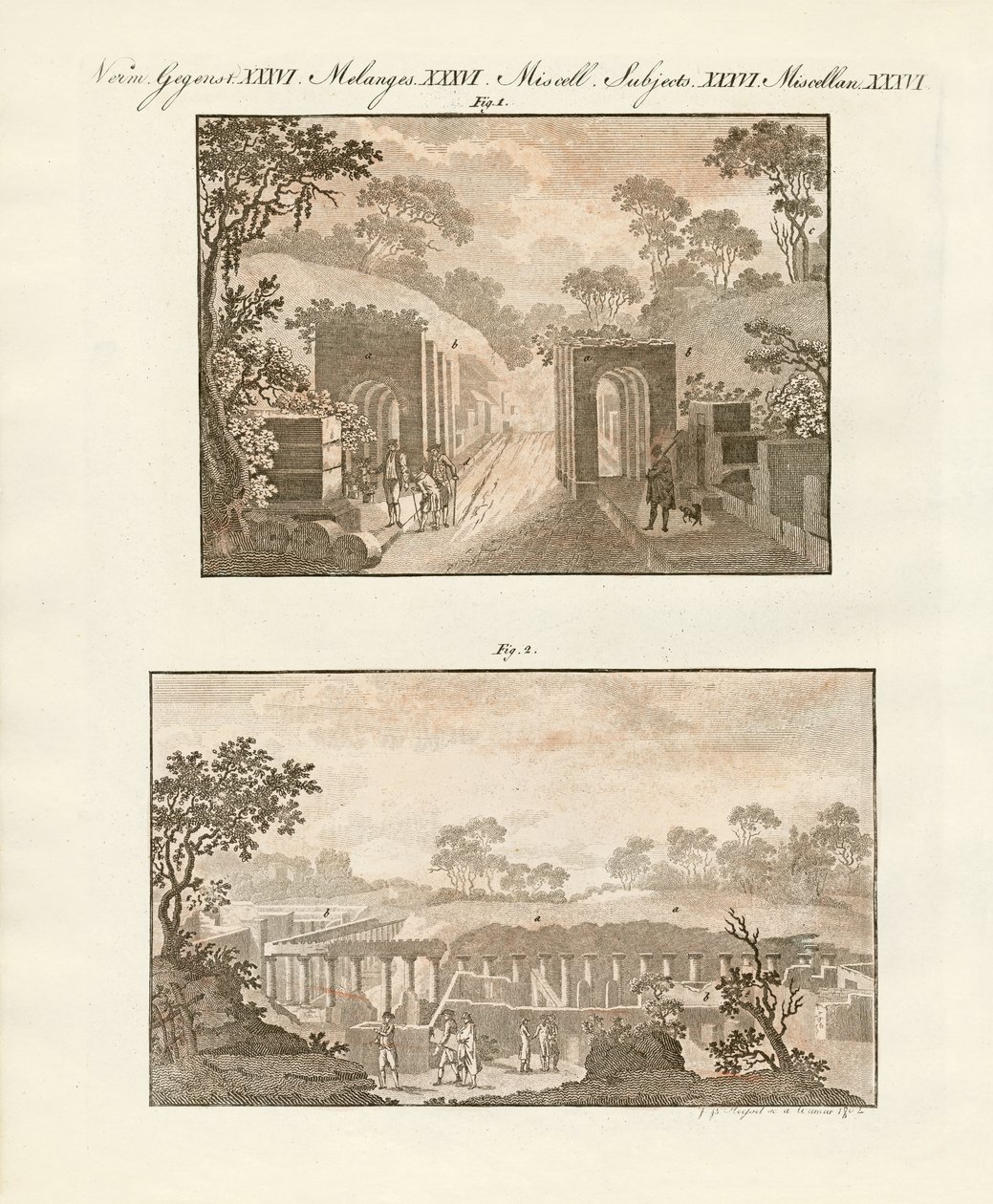Den utgravde byen Pompeii av German School