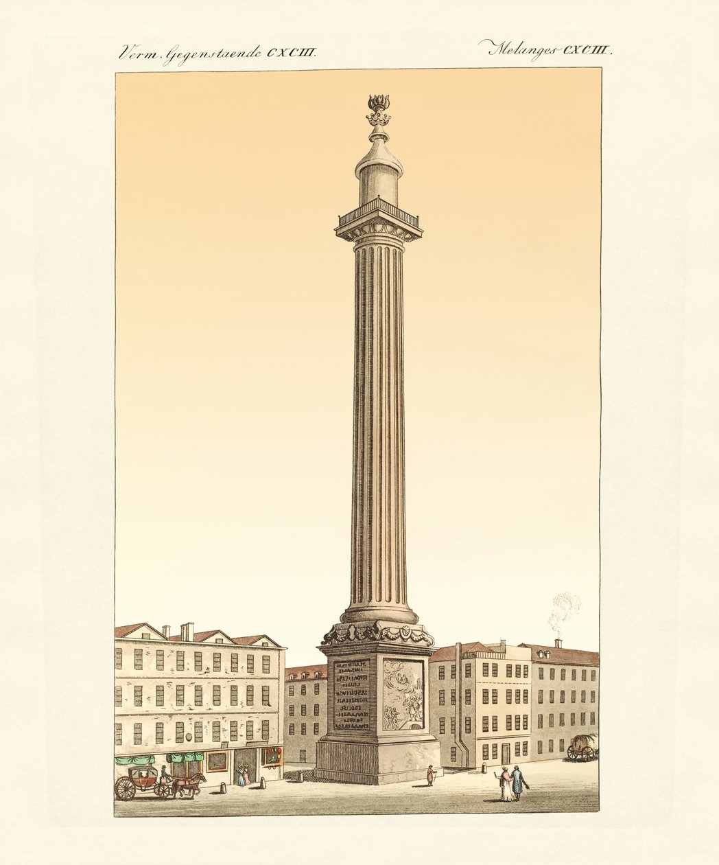 Monumentet i London (farget gravering) av German School