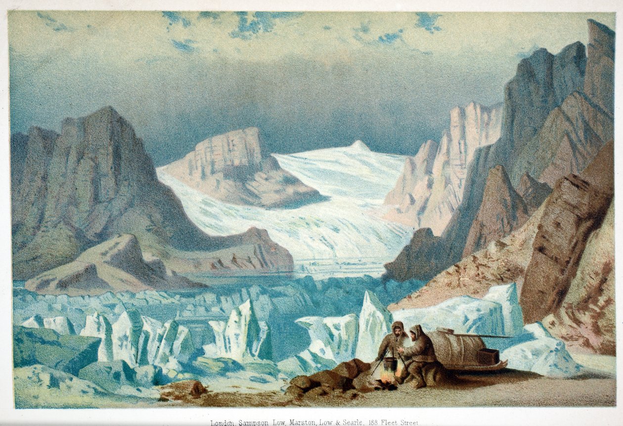 Tirol Fjord, pub. London, 1874 (kromolitografi) av German School