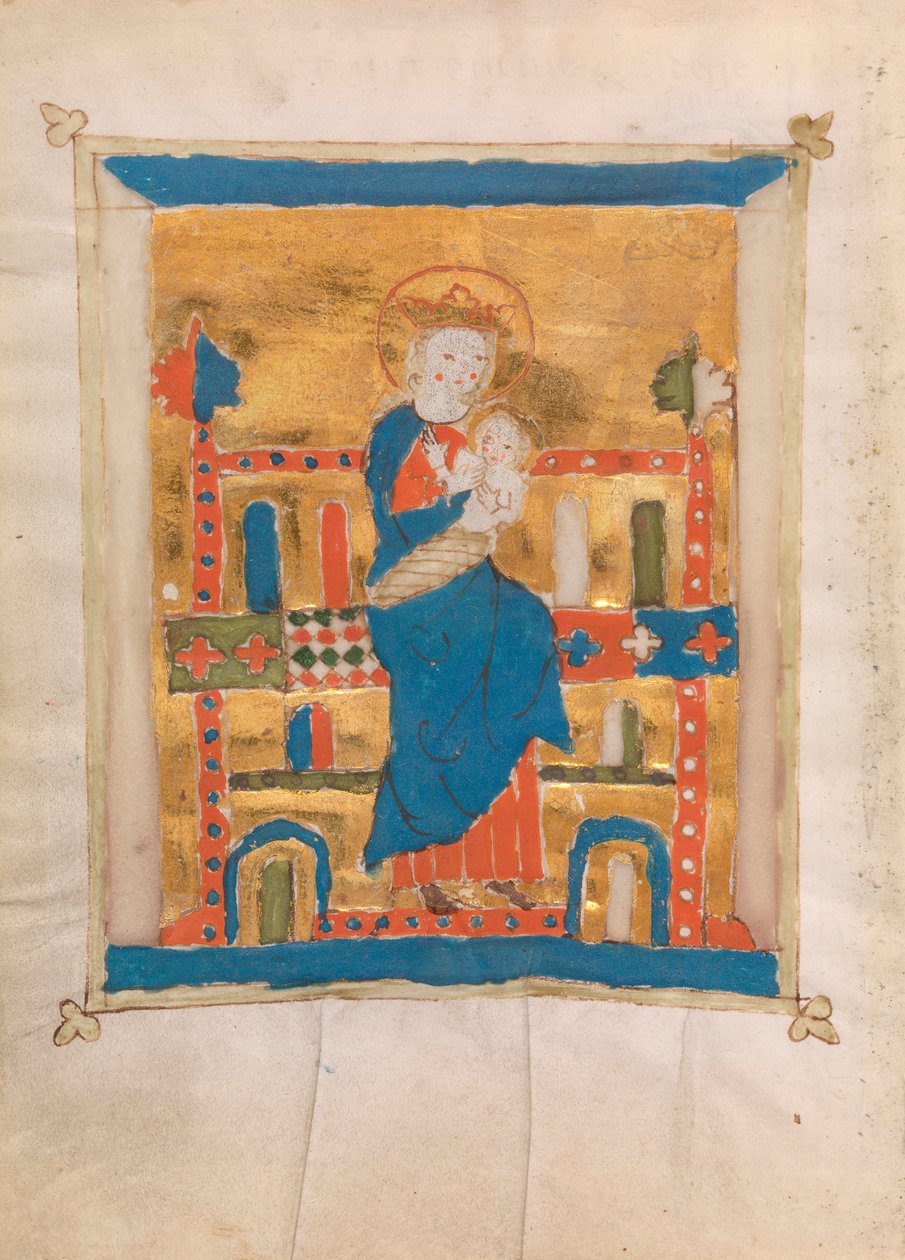 Jomfru og barn, 1400 (wc på vellum) av German School