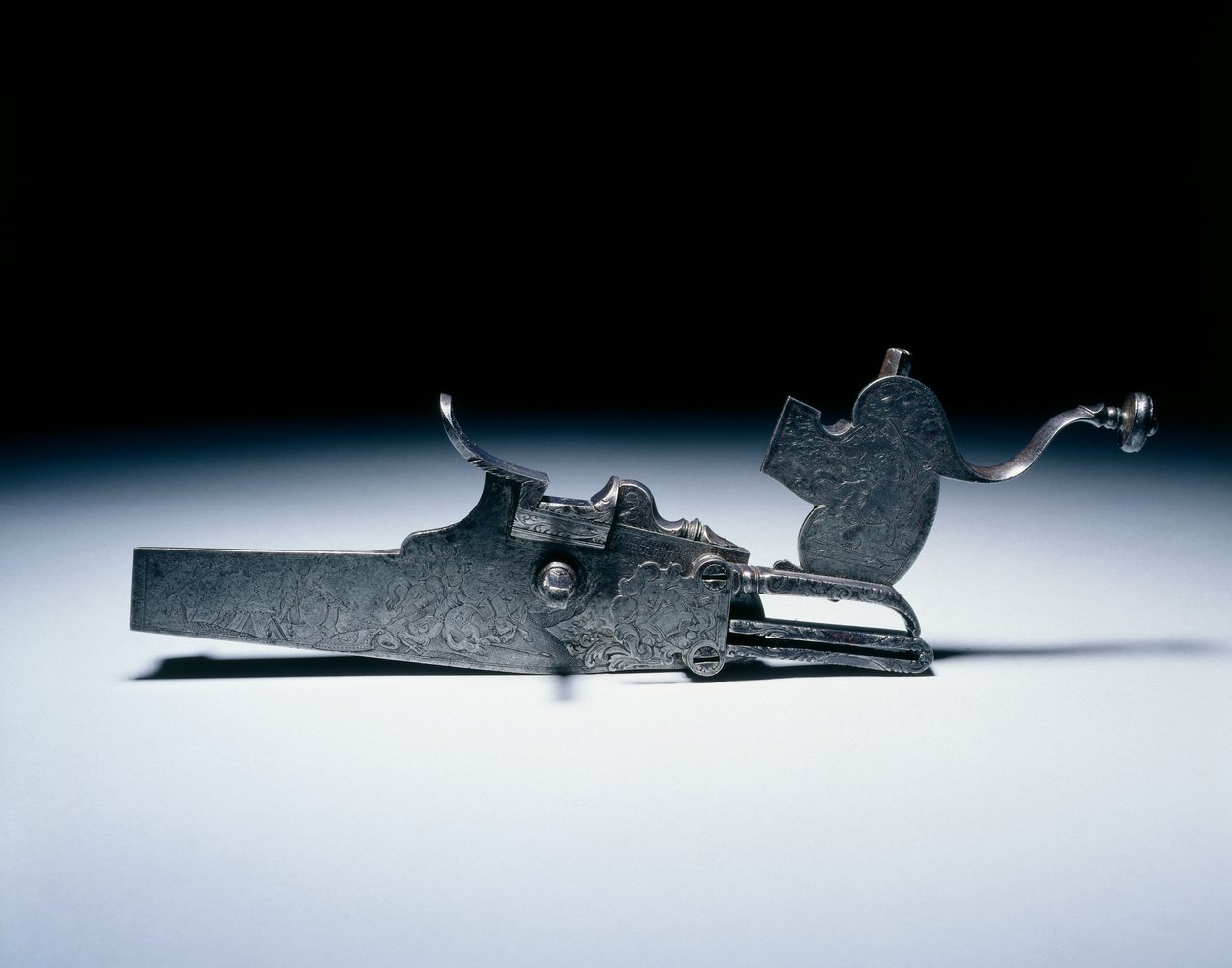 Hjullås fra en jaktrifle, ca. 1720-40 (stål) av German School