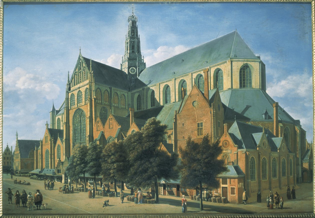 St. Bavokerk fra sørøst av Gerrit Adriaensz Berckheyde