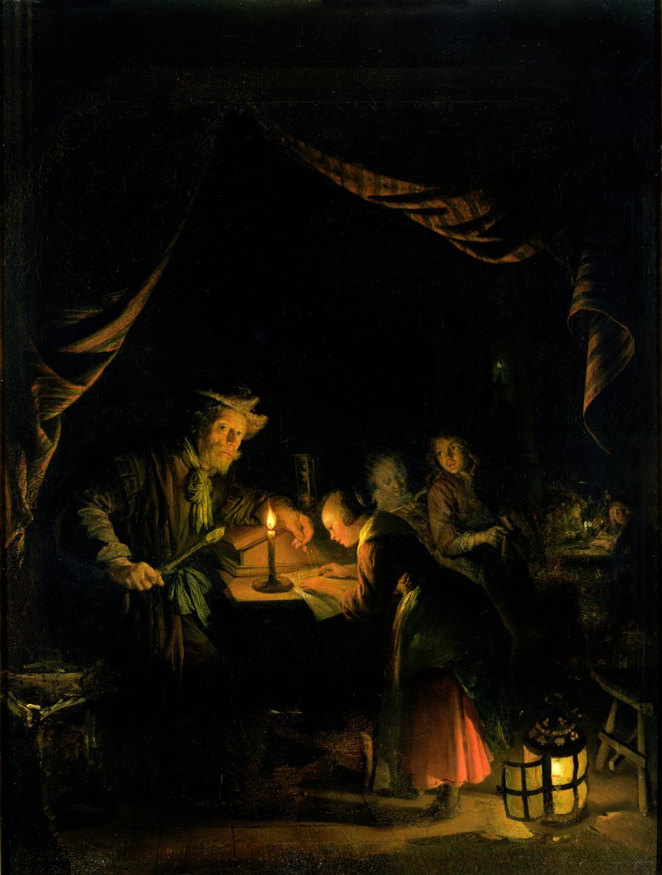 Skolemesteren, 1660-65 av Gerrit Dou