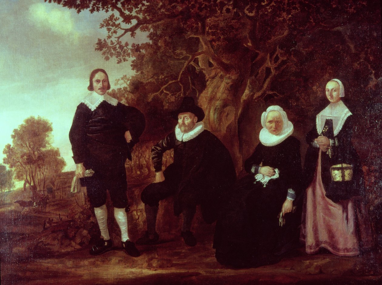 Familiegruppe i et landskap av Gerrit van Donck