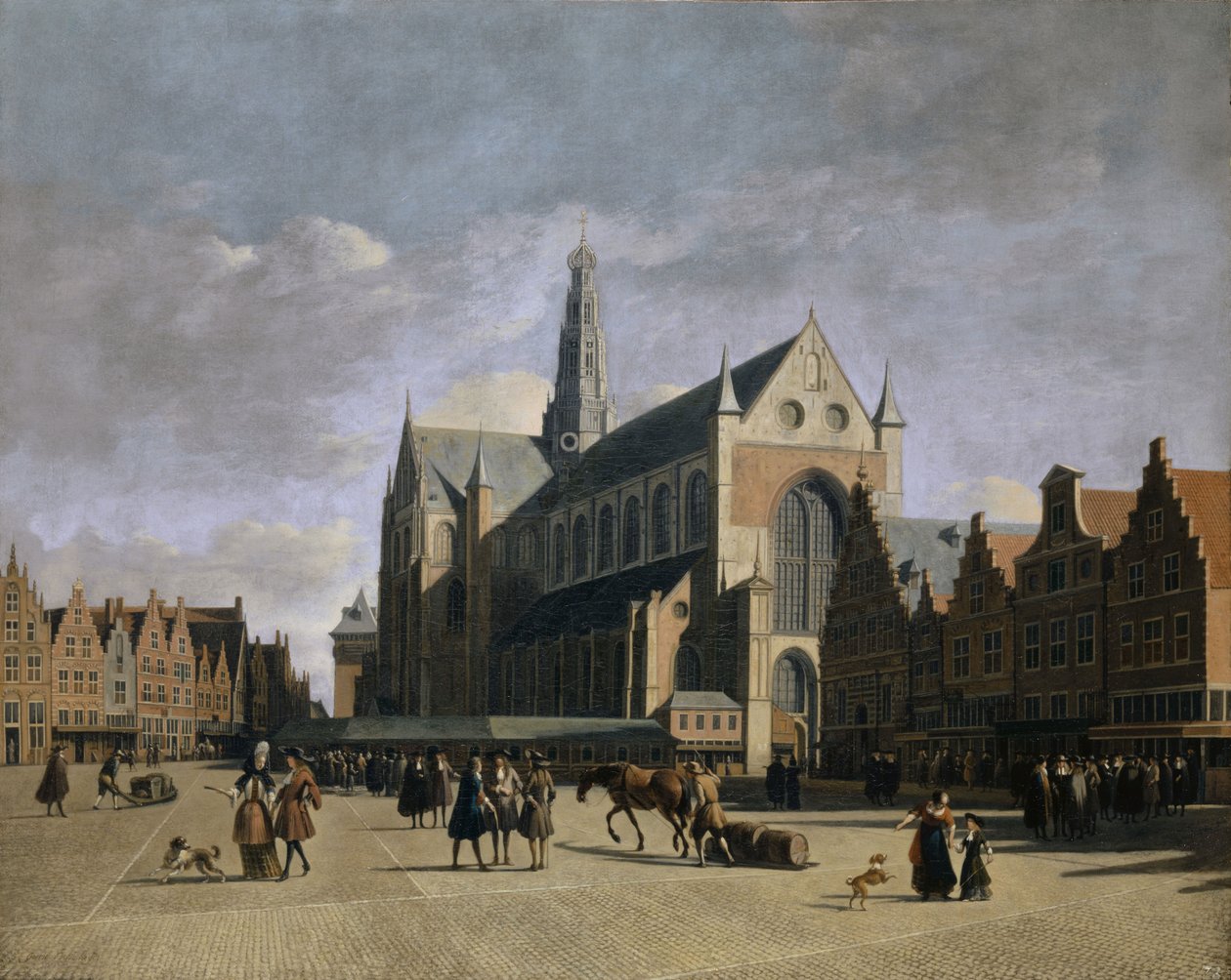 Grote Markt i Haarlem, 1680-tallet. av Gerrit Adriaensz Berckheyde