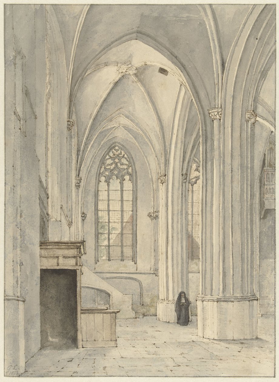 Interiør i kirken Rhenen av Gerrit Lamberts