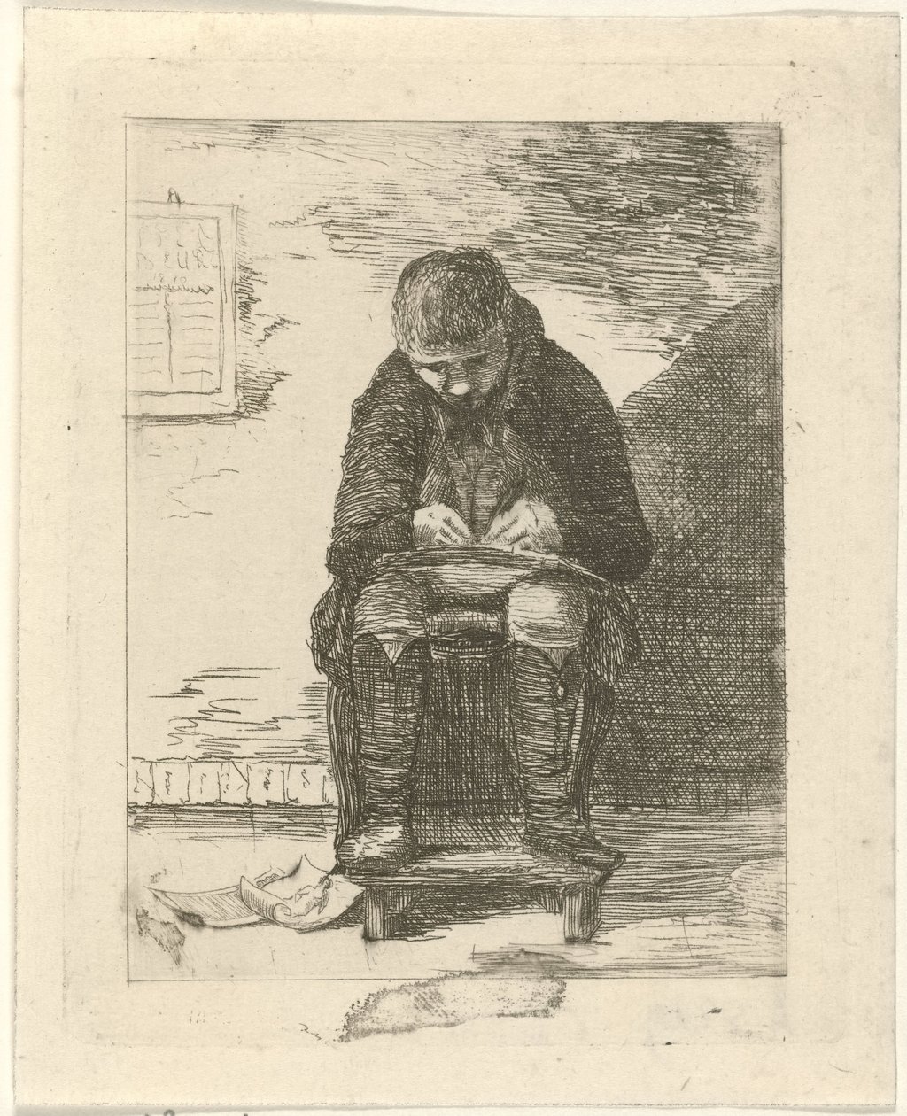 Tegner i et interiør av Gerrit Lamberts