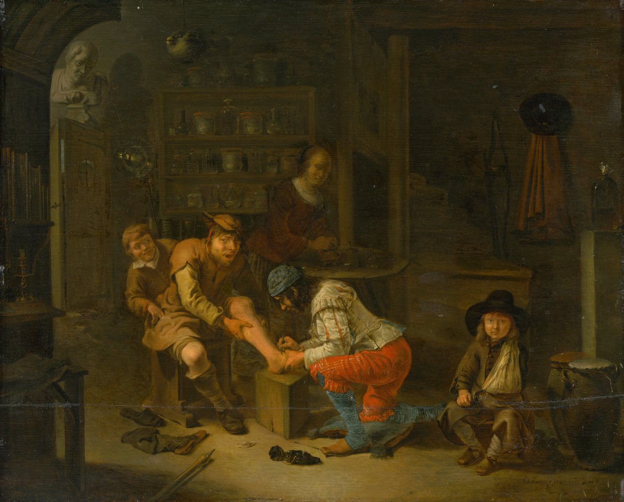 Hos apoteket, 1656. av Gerrit Lundens