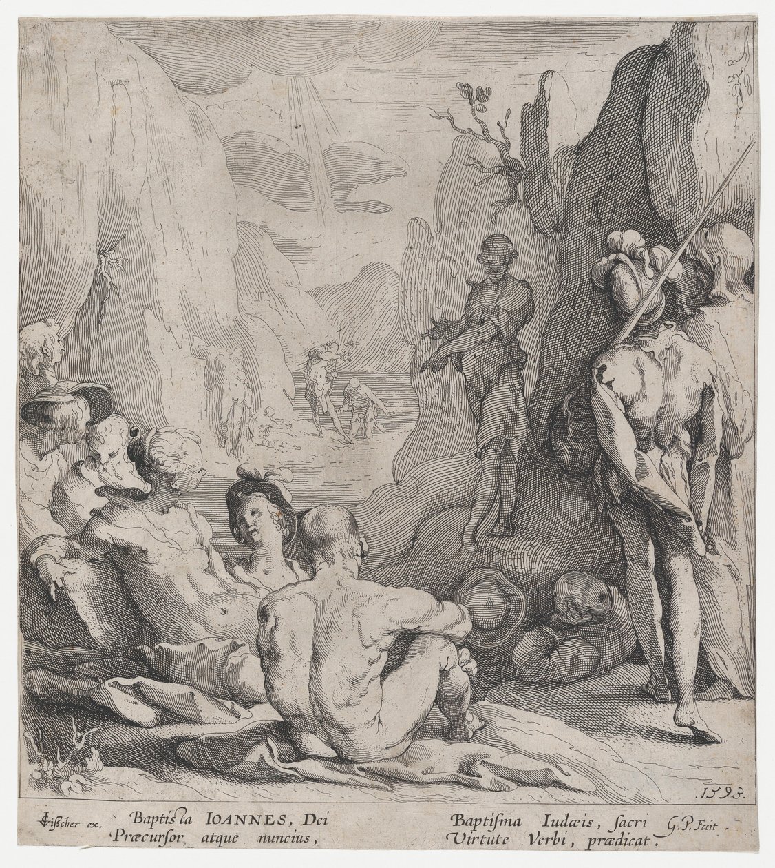 St. Johannes døperen forkynner, 1593. av Gerrit Pietersz Sweelink