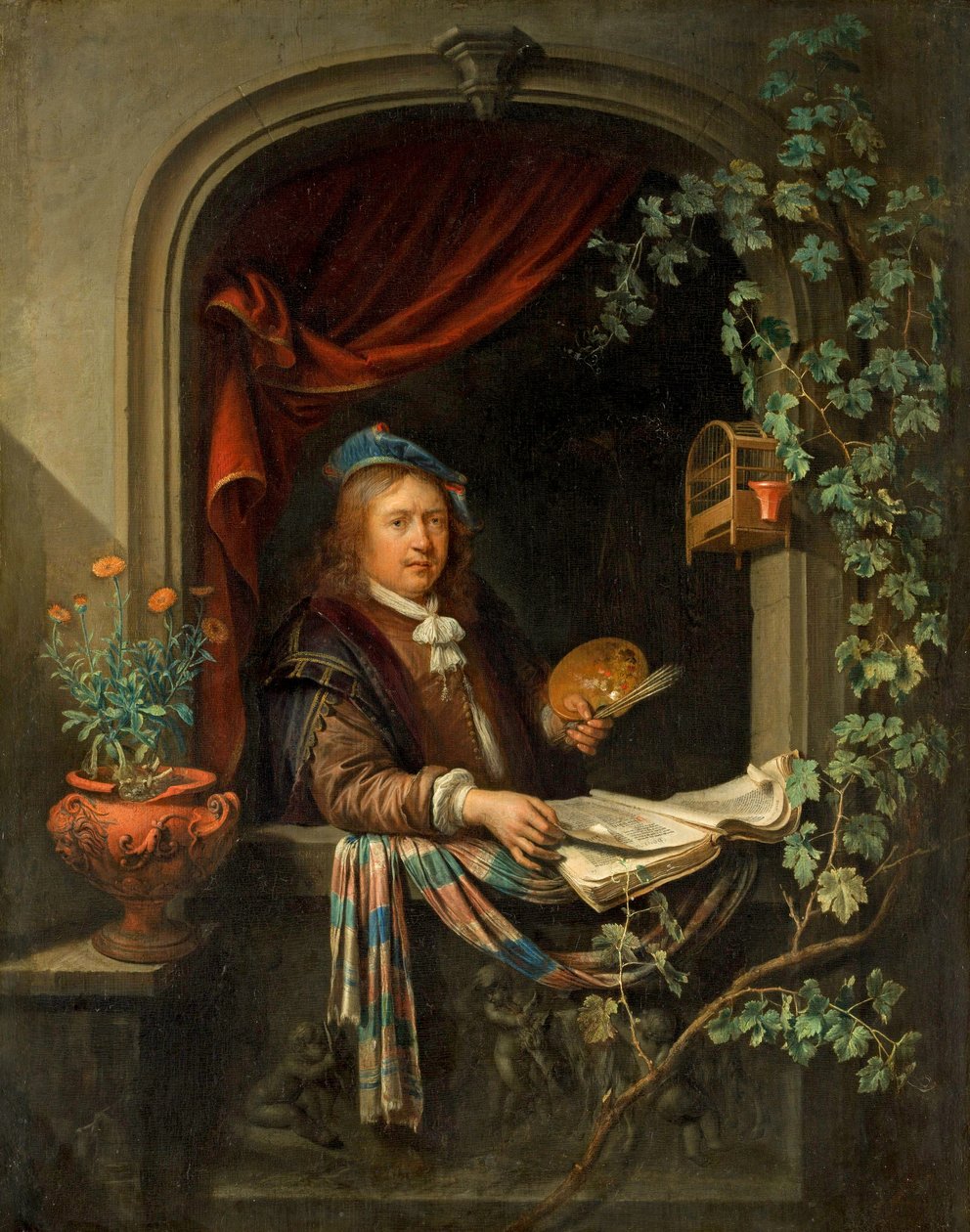 Selvportrett, ca. 1665 av Gerrit Dou