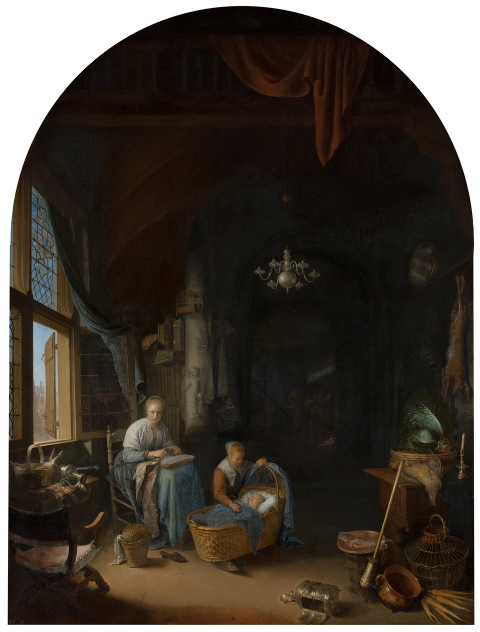 Den unge mor, 1658 av Gerrit Dou