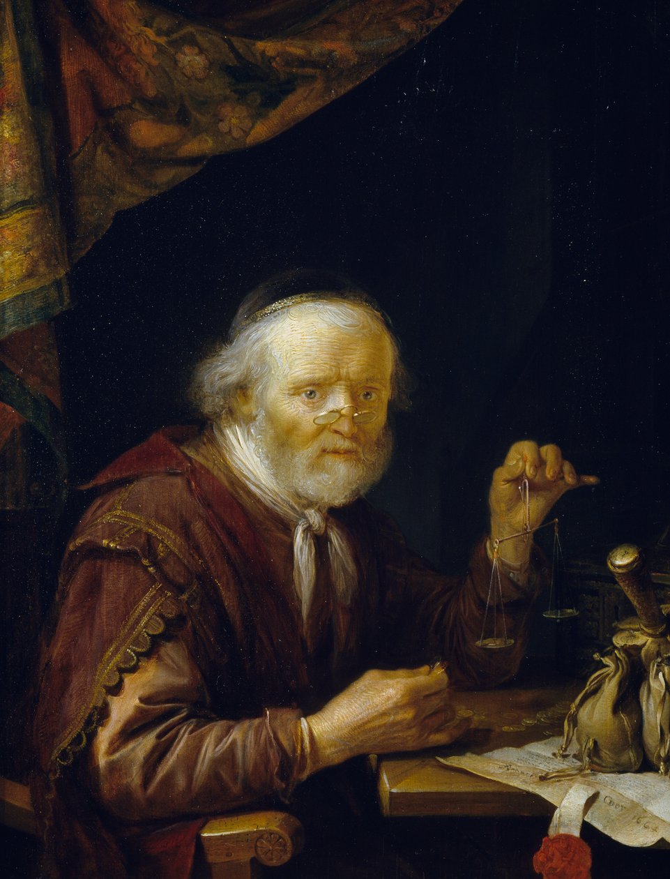 Veier gull av Gerrit or Gerard Dou