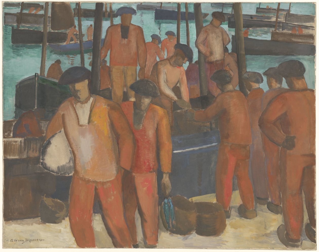 Haven te Douarnenez av Gerrit van Blaaderen