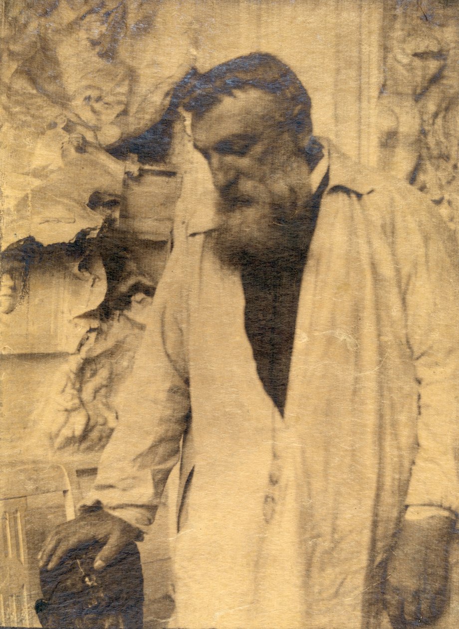 Auguste Rodin i studioet hans, 1906 (sepia-bilde) av Gertrude Käsebier