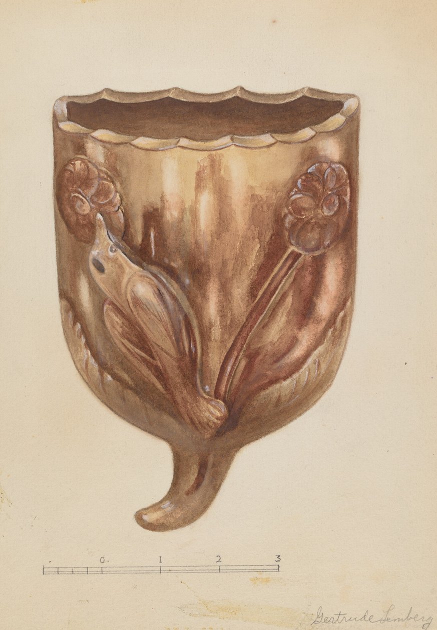 Vegglomme for blomster, ca. 1936. av Gertrude Lemberg