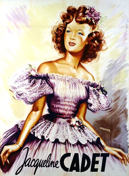 Jacqueline Cadet plakat (farge litho) av Geza Vandor