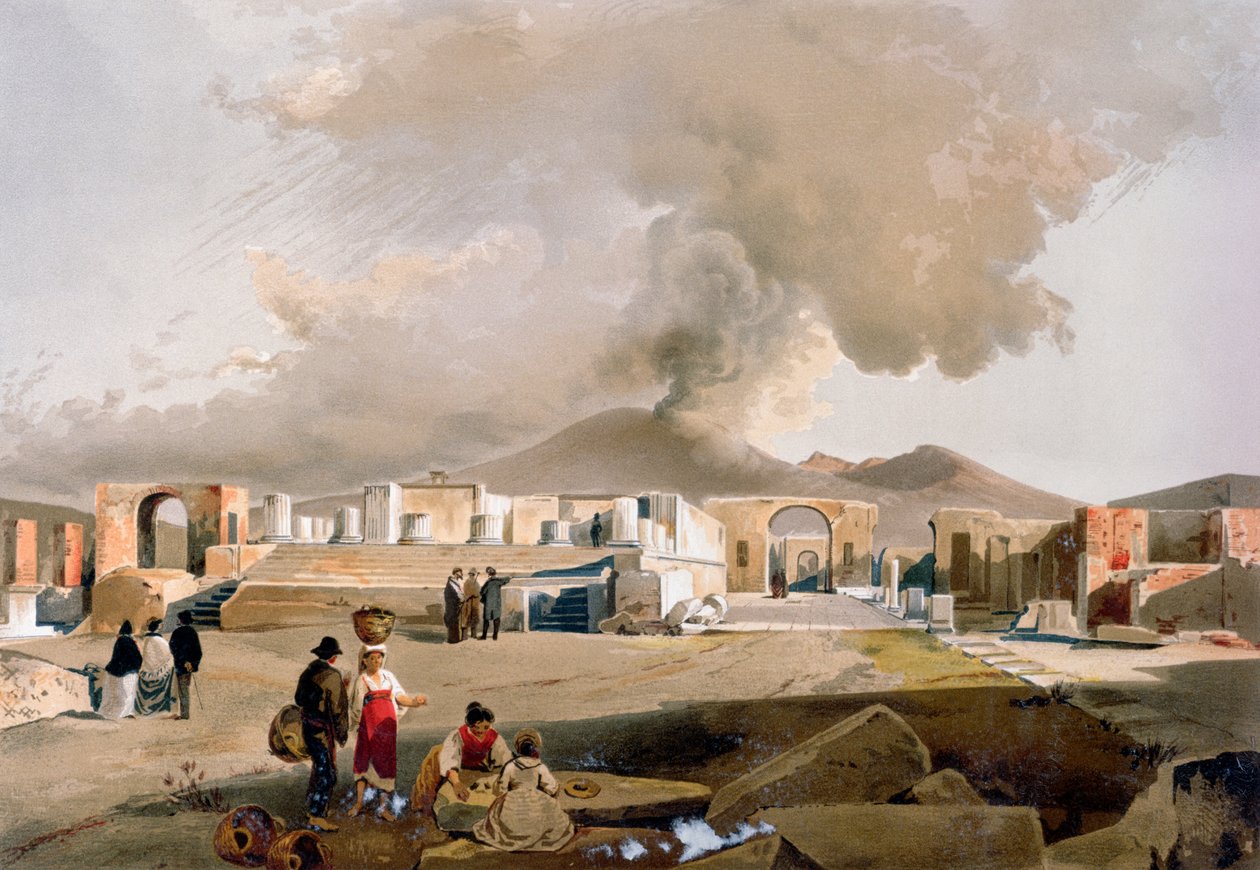 Jupiter-tempelet og forumet i Pompeii, ca. 1860 av Giacinto Gigante