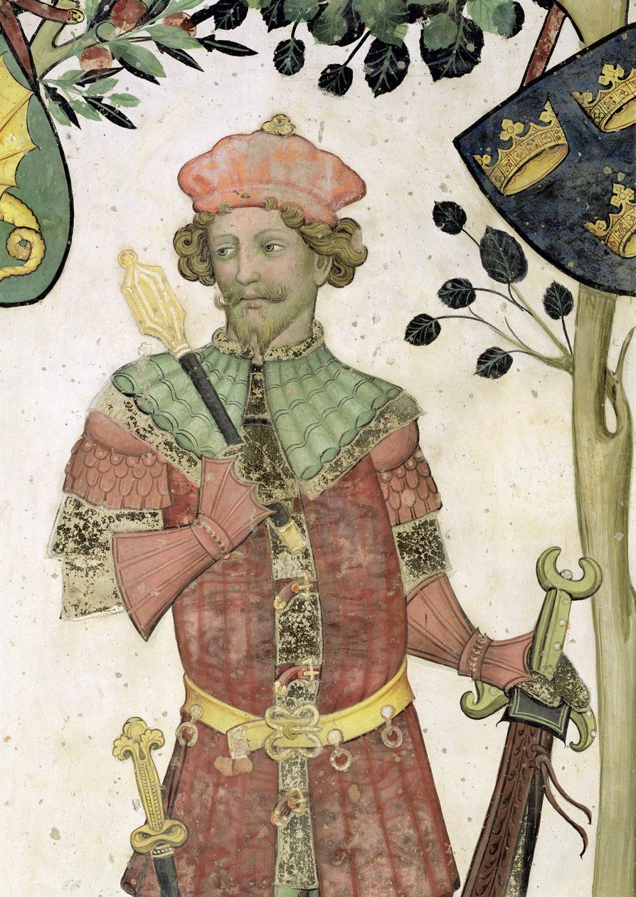 De ni verdige og de ni verdige kvinnene, detalj av Judas Maccabeus, 1418-30 av Giacomo Jaquerio