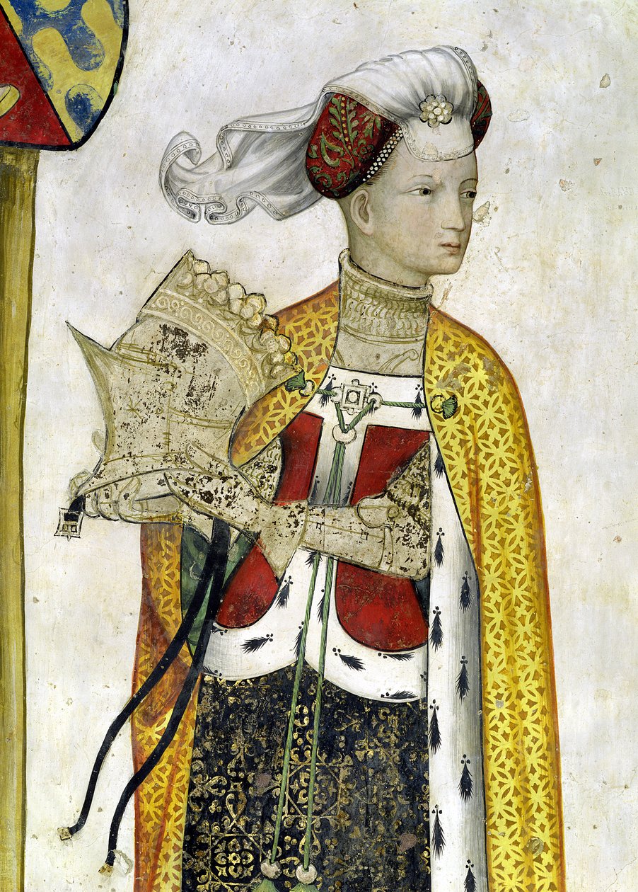 De ni verdige og de ni verdige kvinnene, detalj av Lampeto, 1418-30 av Giacomo Jaquerio