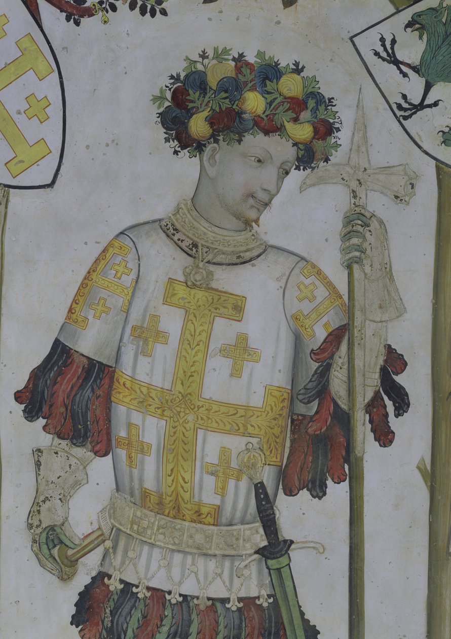 The Nine Worthies, detalj av Godfrey de Bouillon (ca. 1060-1100) 1418-30 av Giacomo Jaquerio