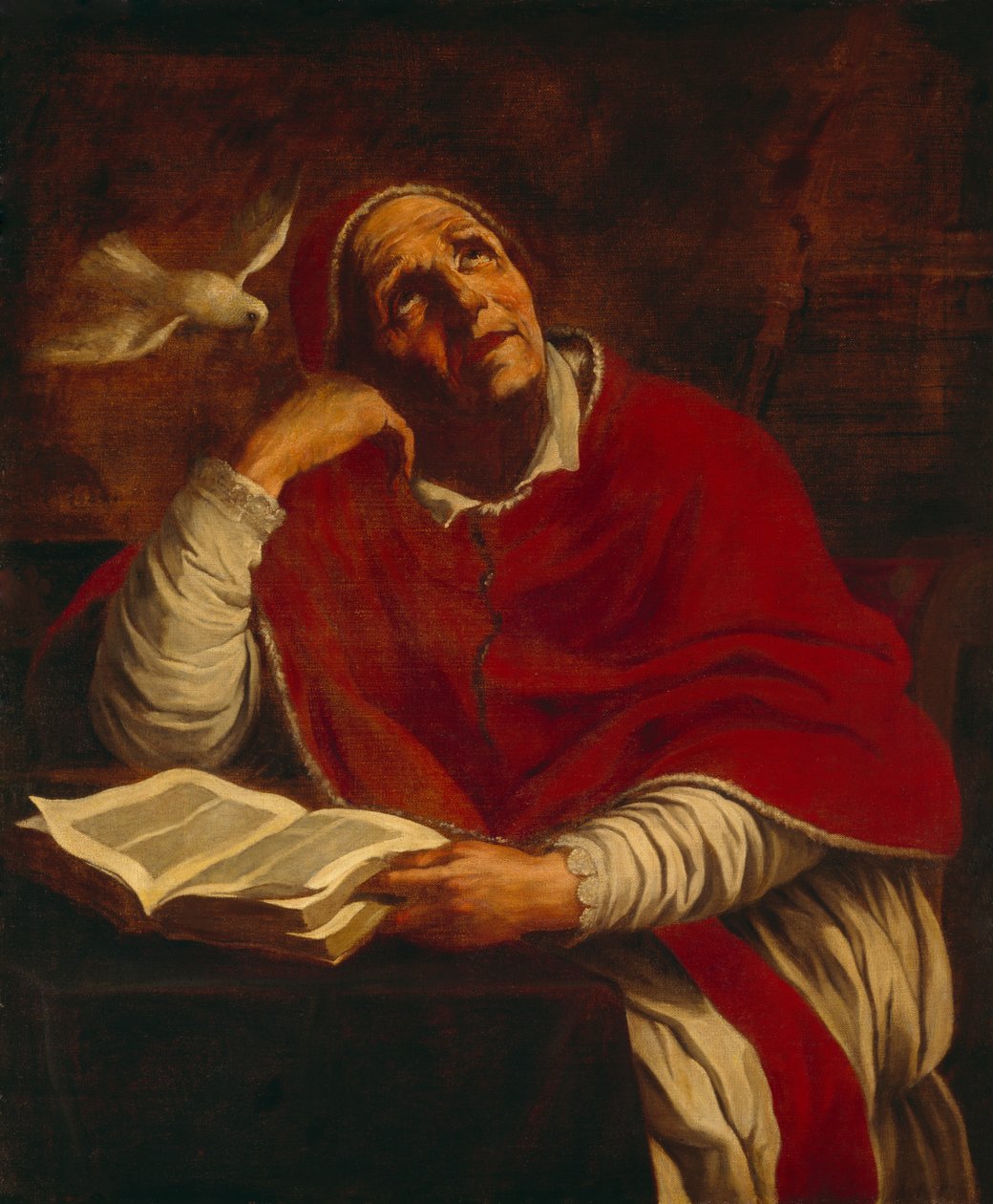 St. Gregory (olje på lerret) av Giacomo Cavedone