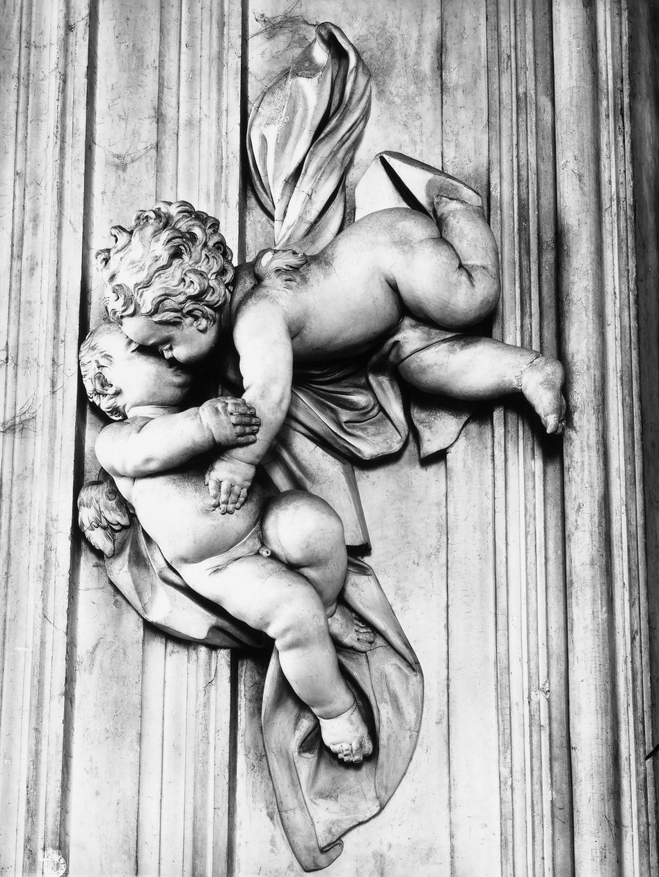 Putti kysser (gips) av Giacomo Serpotta
