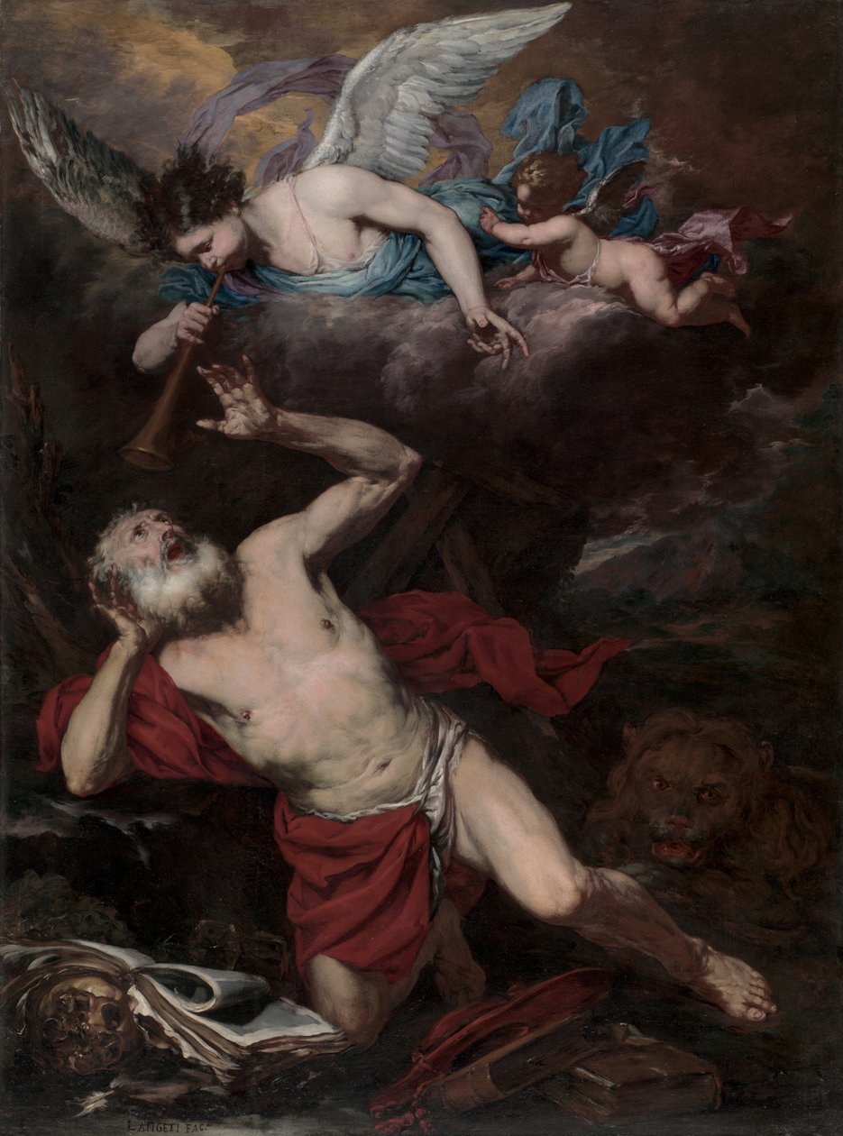 Visjonen om St. Hieronymus, ca. 1660 av Giambattista Langetti