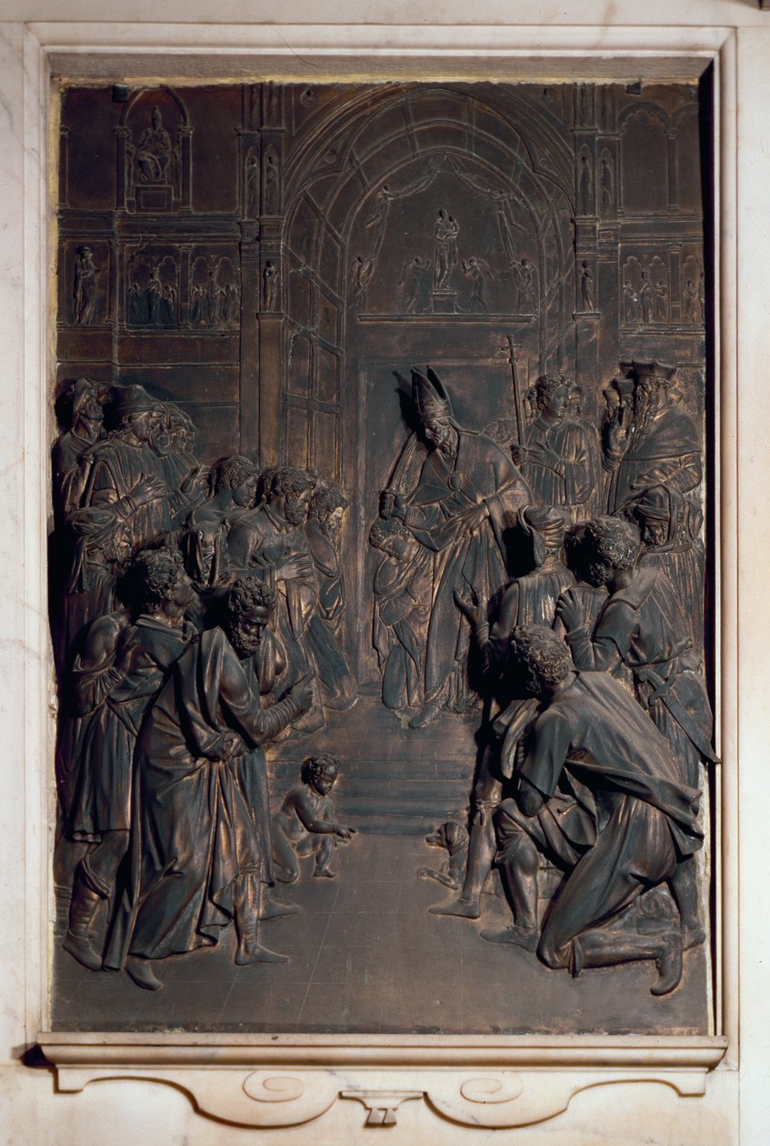St. Anthony Absolving the Seignory, relieff fra Salviati-kapellet (bronse) av Giambologna