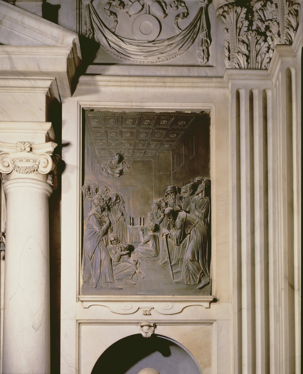 St. Anthony Bringing a Boy Back to Life, relieff fra Salviati Chapel (bronse) av Giambologna
