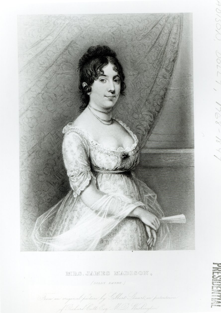 Mrs James Madison, Dolley Payne (1768-1849), ca. 1804-55 av Gilbert Stuart