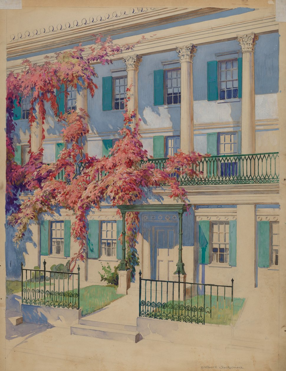 Hagebalkong i støpejern, 19351942. av Gilbert Sackerman