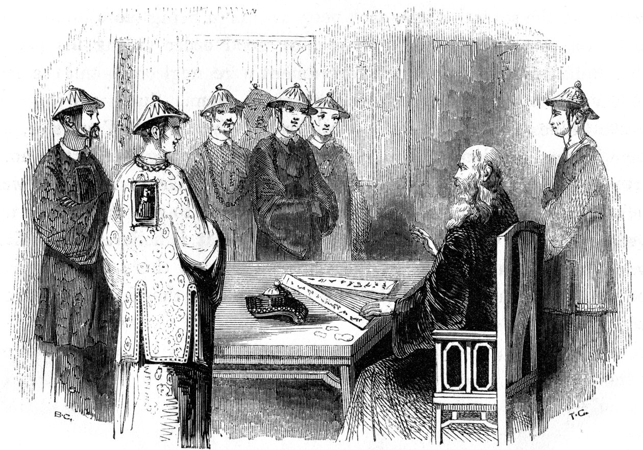Confucius og hans disipler, 500-tallet f.Kr., 1847 av Giles