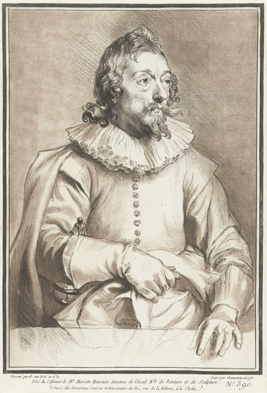 Portrett av mann av Gilles Demarteau