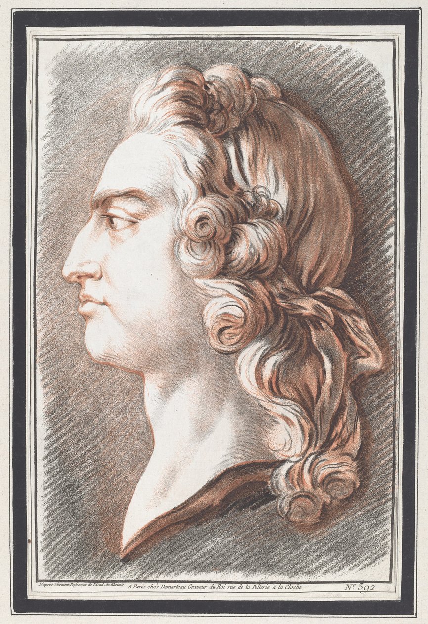 Ludvig XV av Gilles Demarteau, the Elder, after Jean François Clermont