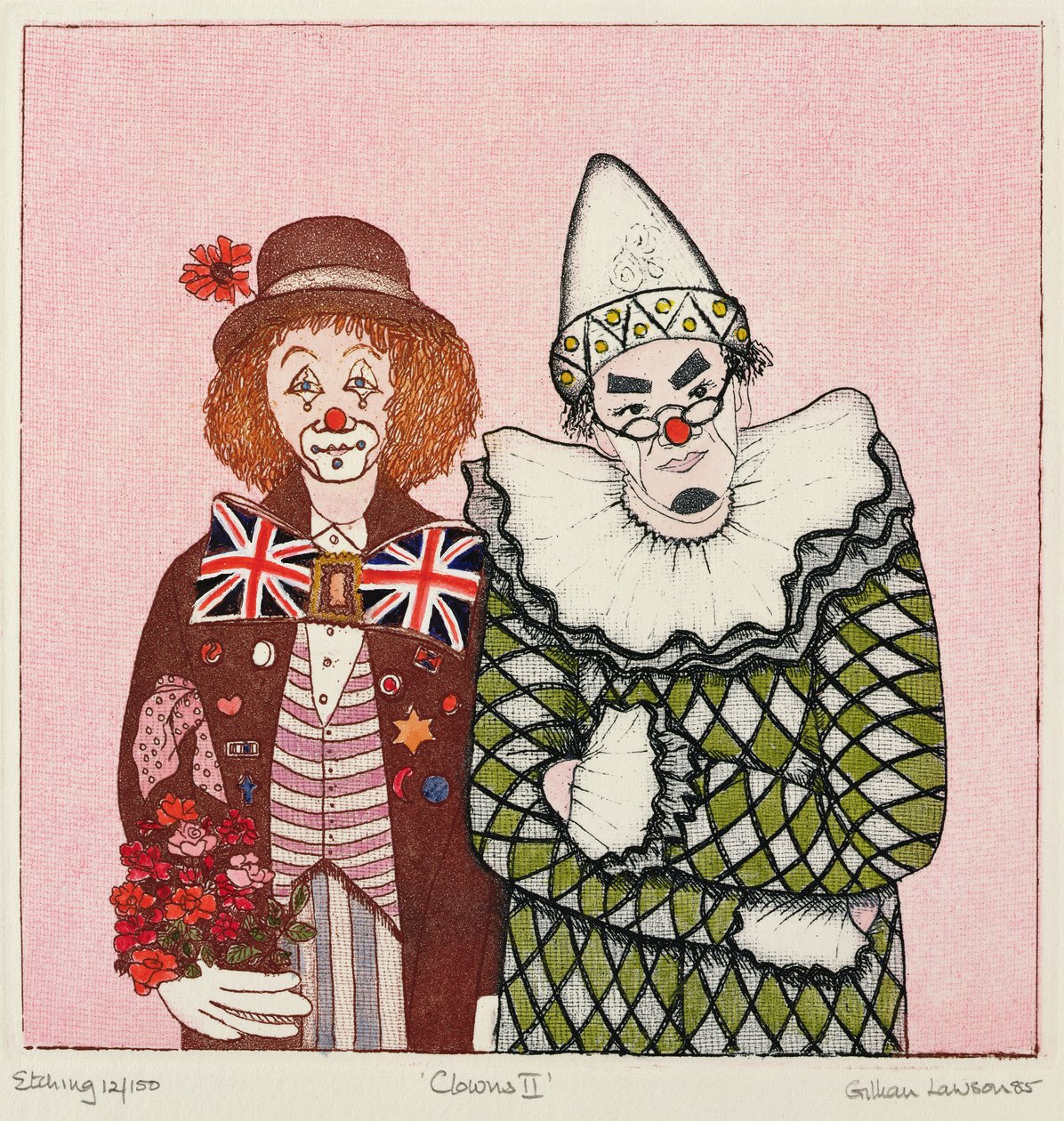 Clowns II (trykk) av Gillian Lawson