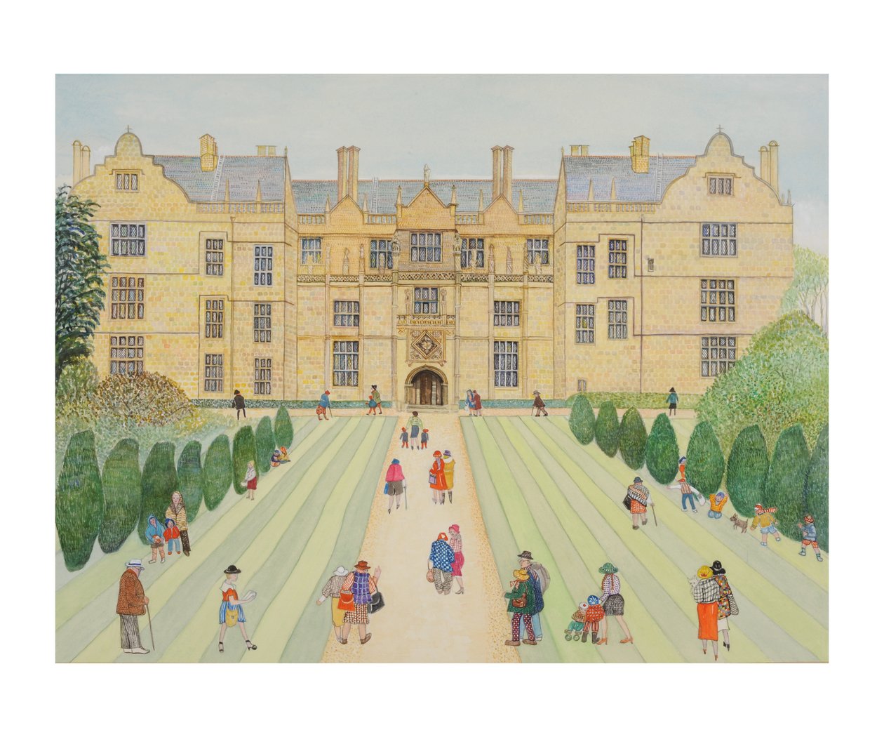 Montacute House (wc på papir) av Gillian Lawson