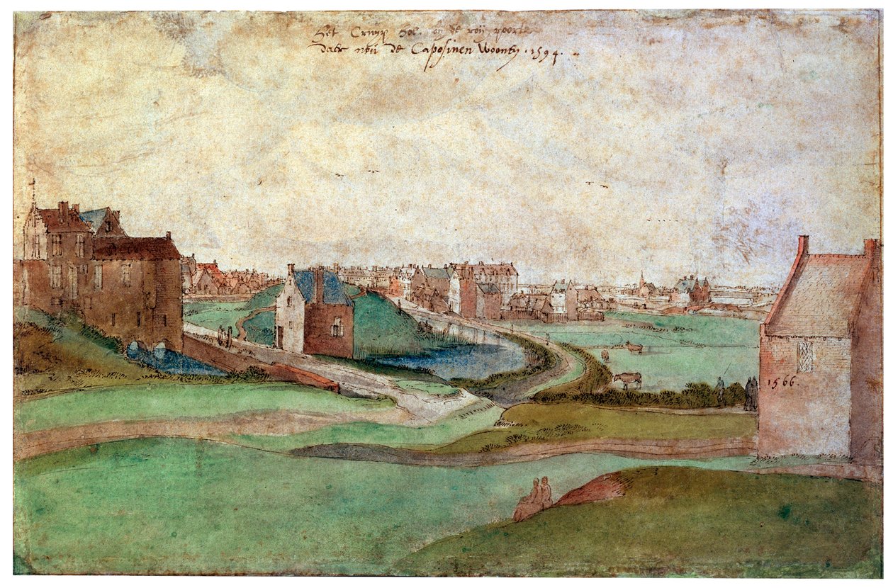 Landskap nær Antwerpen, 1566. av Gillis Mostaert