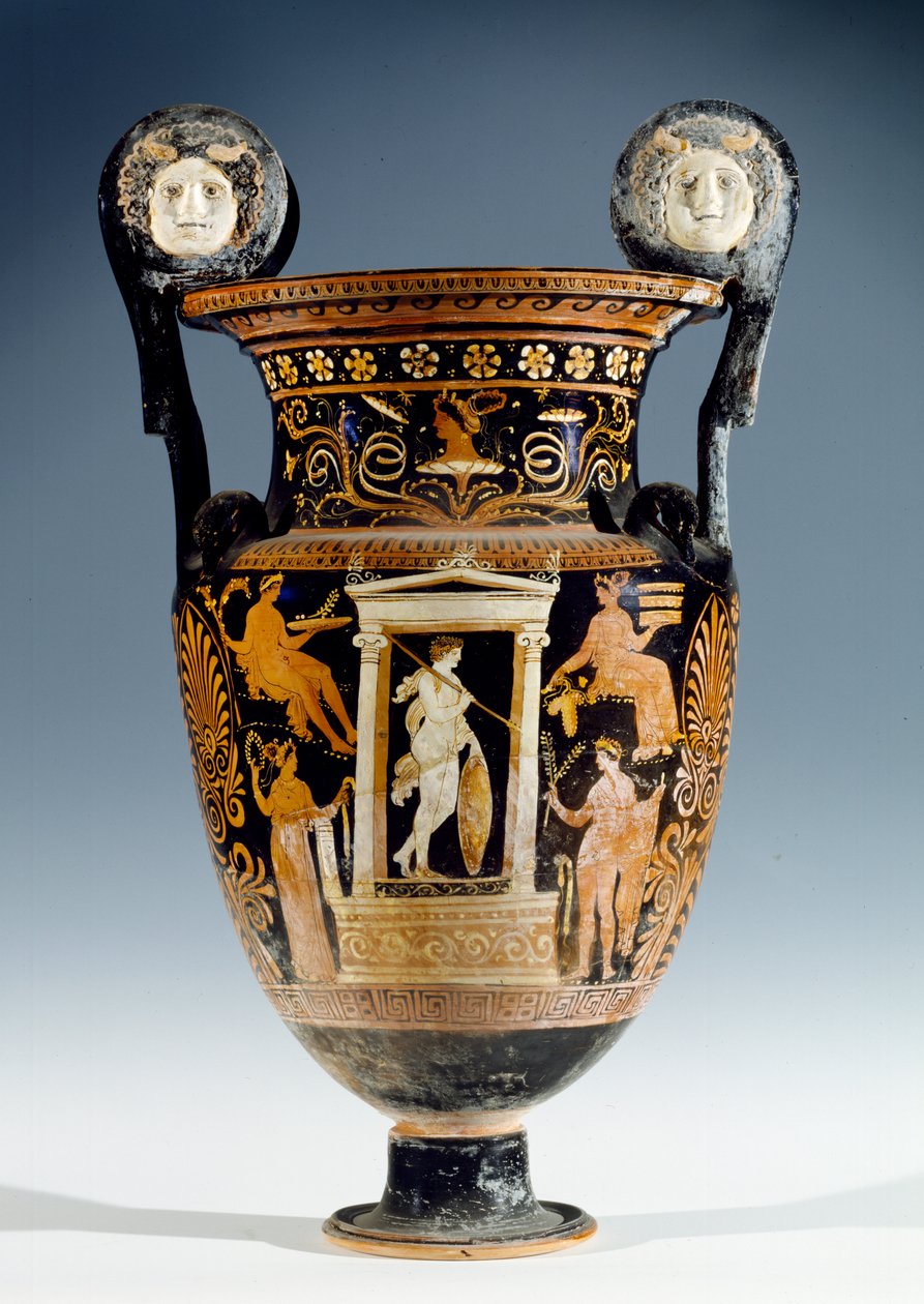 Rød og hvit figurvoluttkrater, apulisk (keramikk) av Gioia del Colle Painter