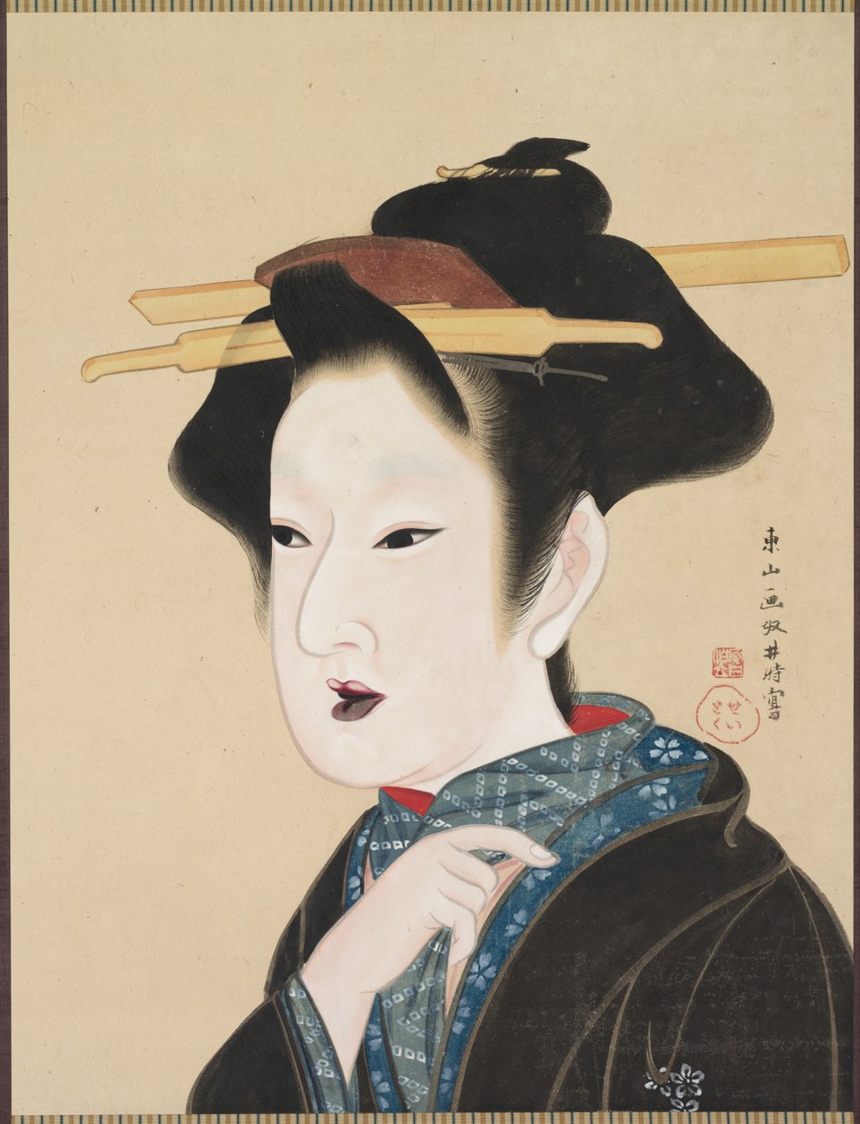 Portrett av en kvinne, 1800-tallet. av Gion Seitoku