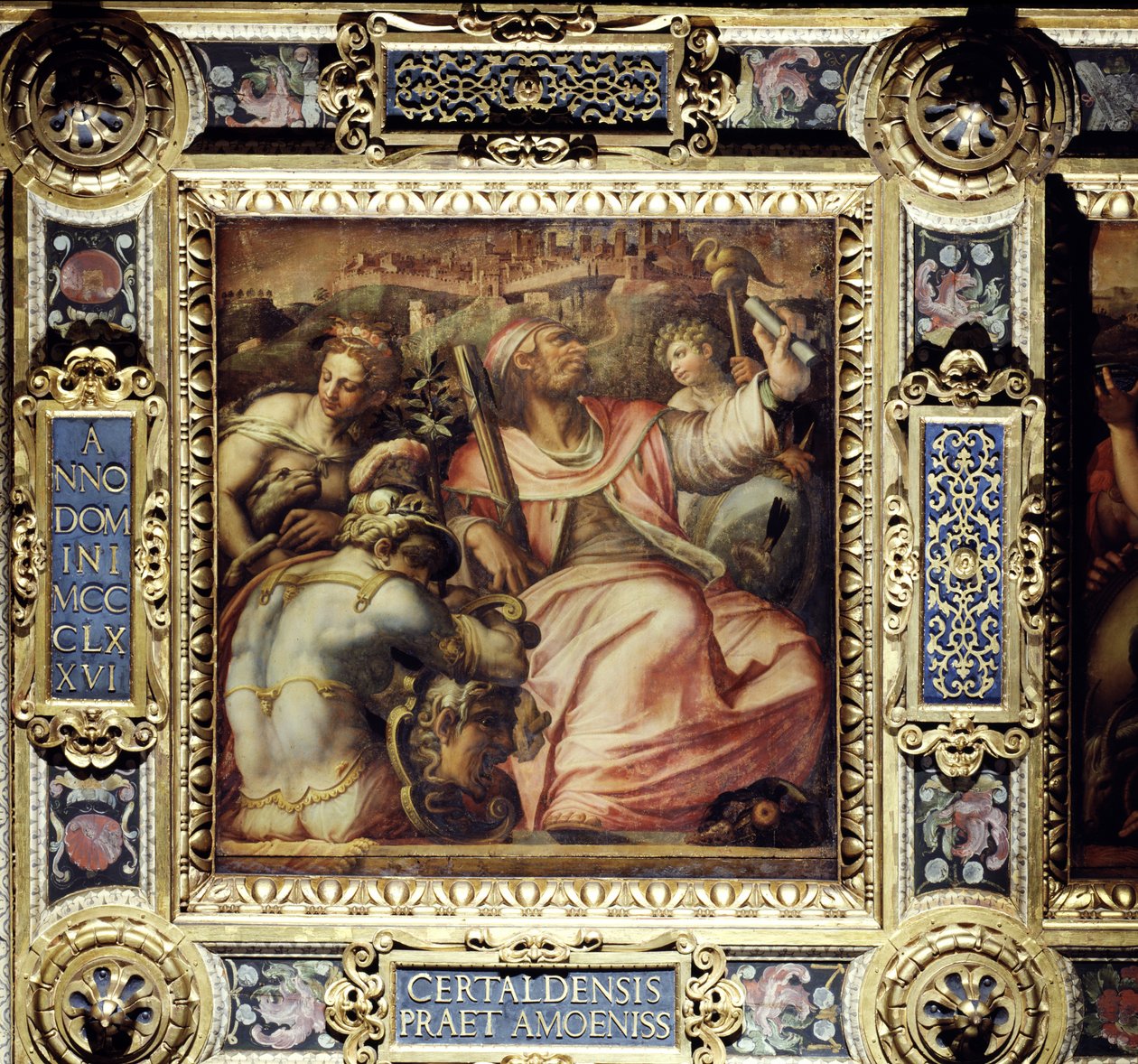 Allegori om byen Certaldo fra taket på Salone dei Cinquecento, 1565 (panel) av Giorgio Vasari