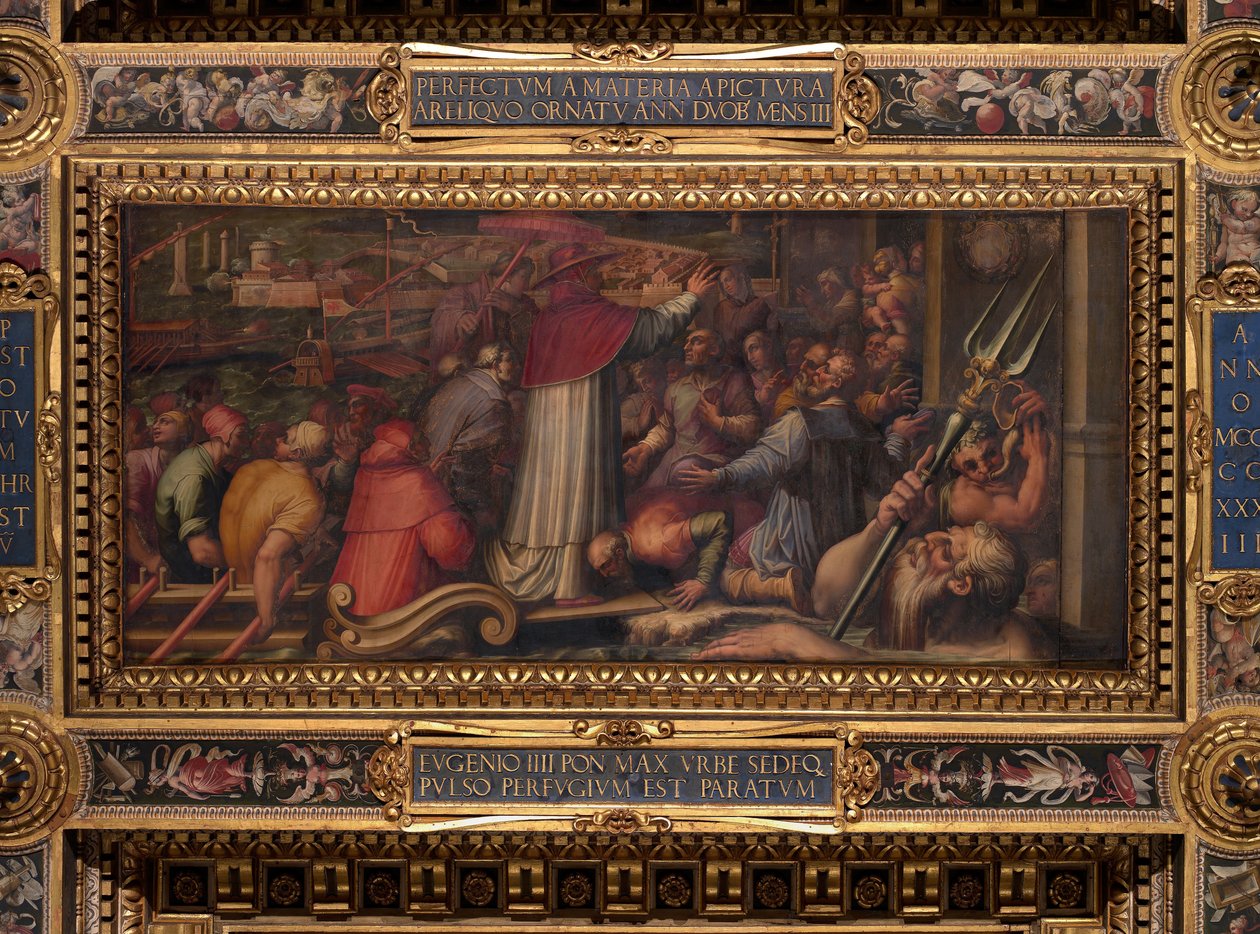 Eugenio IV går av ved Leghorn for å ta tilflukt i Firenze av Giorgio Vasari