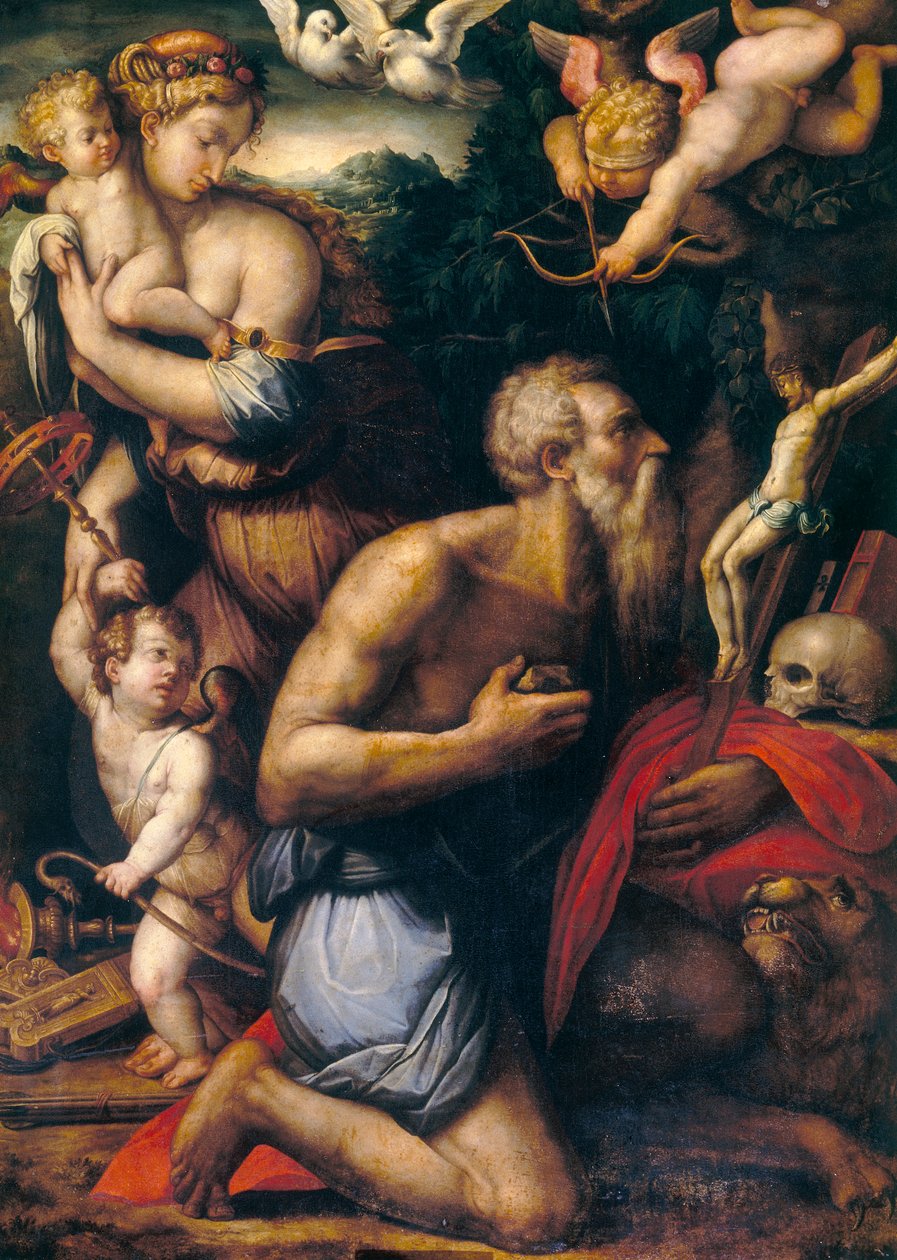Fristelse av St. Hieronymus av Giorgio Vasari