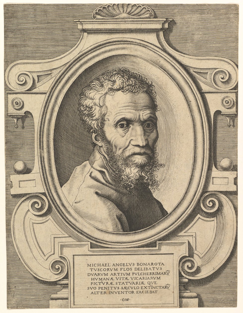 Portrett av Michelangelo, etter 1564. av Giorgio Ghisi