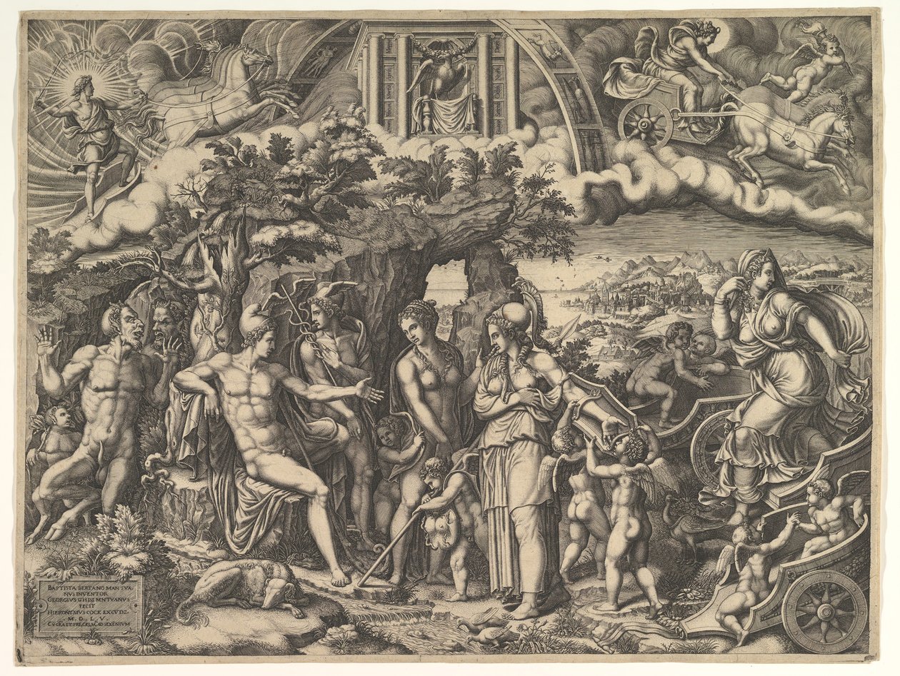 Dommen av Paris, 1555. av Giorgio Ghisi