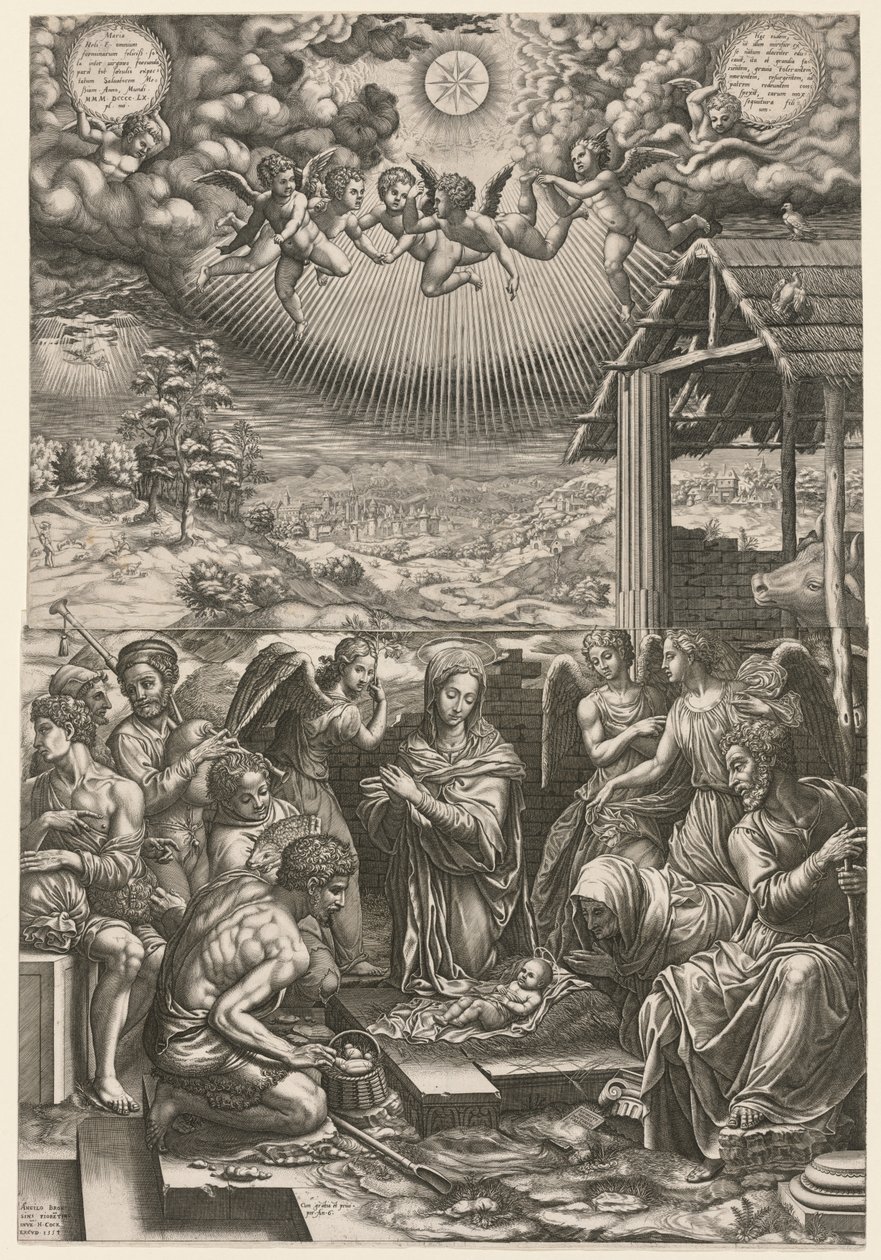 Fødselen, 1553. av Giorgio Ghisi