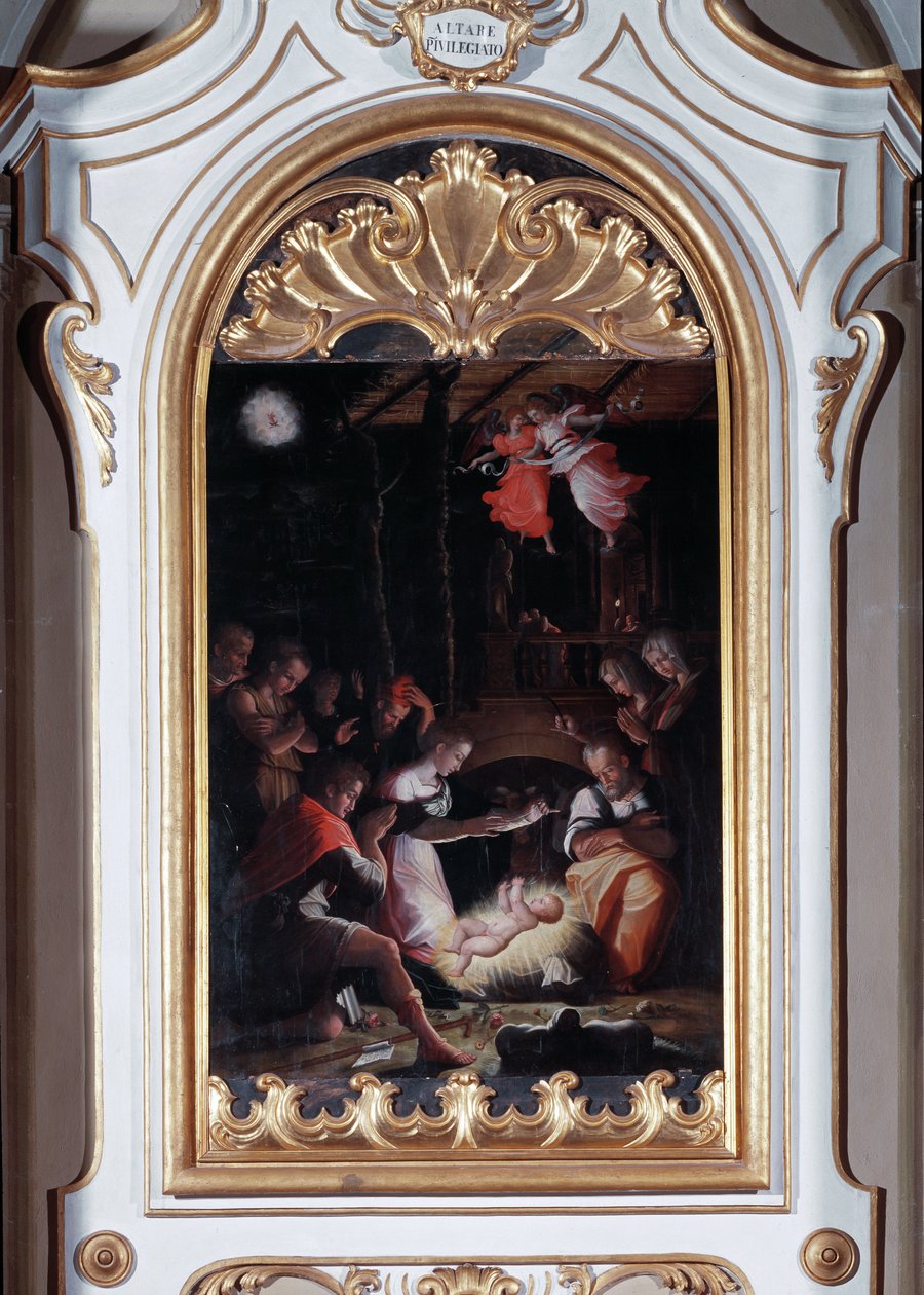 Nativity (olje på lerret av Giorgio Vasari