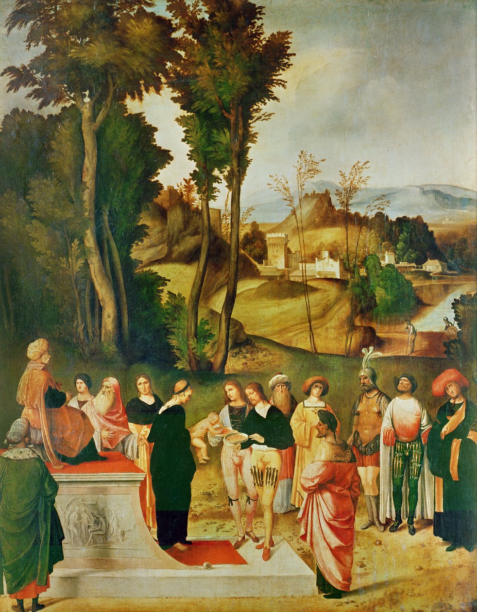 Moses blir testet av farao, ca. 1502-05 av Giorgione da Castelfranco