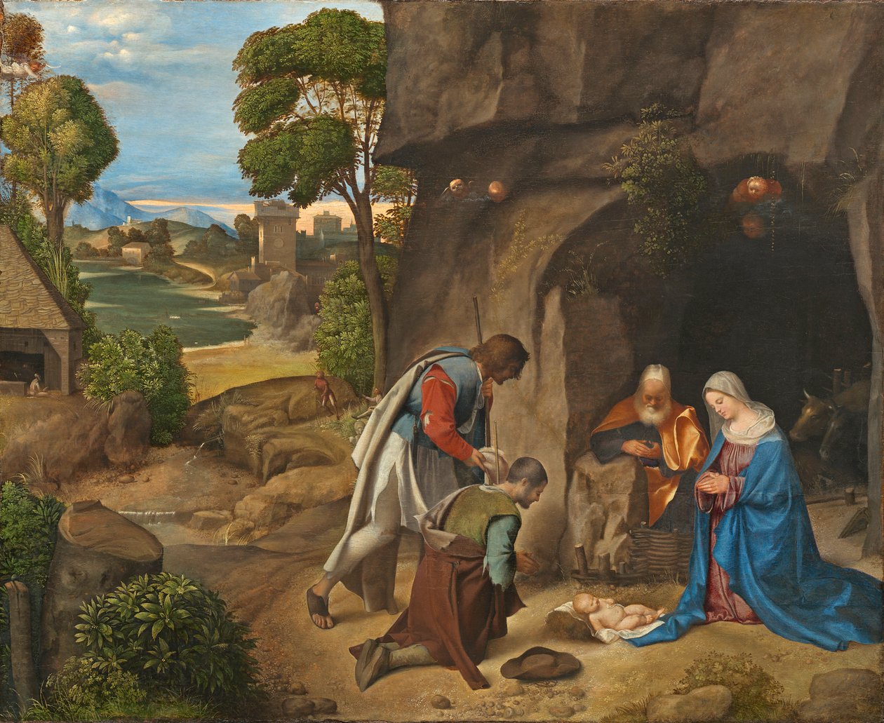 Hyrdenes tilbedelse, 1505-10 av Giorgione da Castelfranco