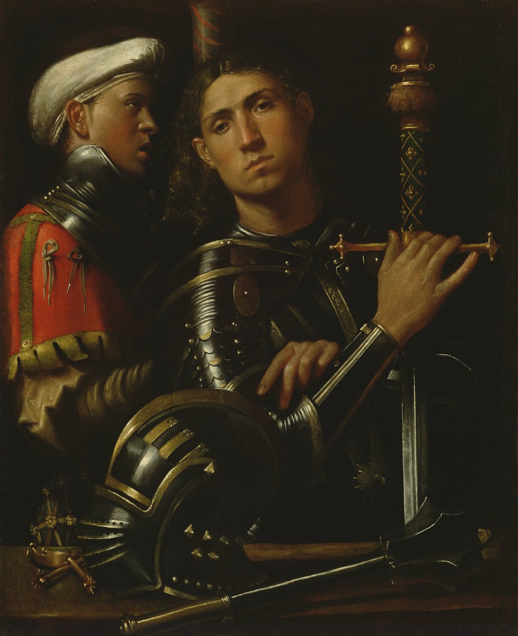 En kriger og hans godseier av Giorgione da Castelfranco