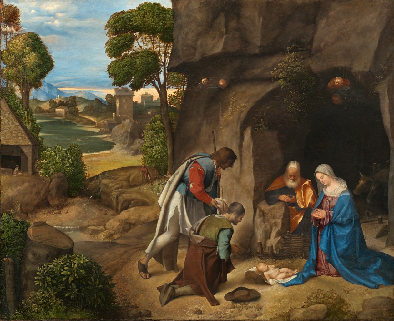 Hyrdenes tilbedelse, 15051510. av Giorgione
